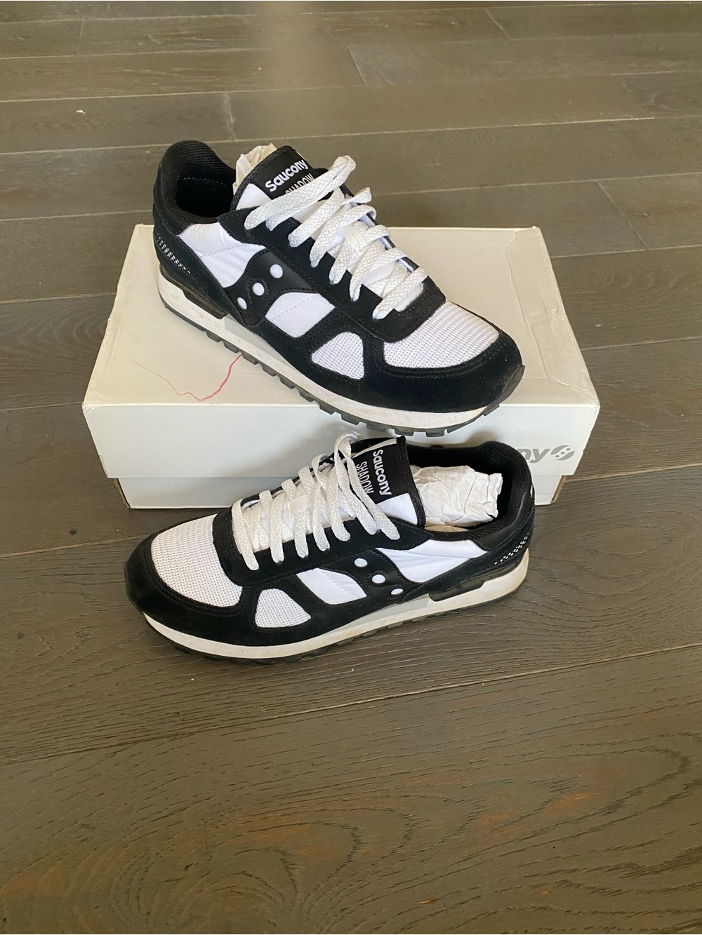 Saucony Men’s Shadow Original Black & White Retro Runner Sneakers